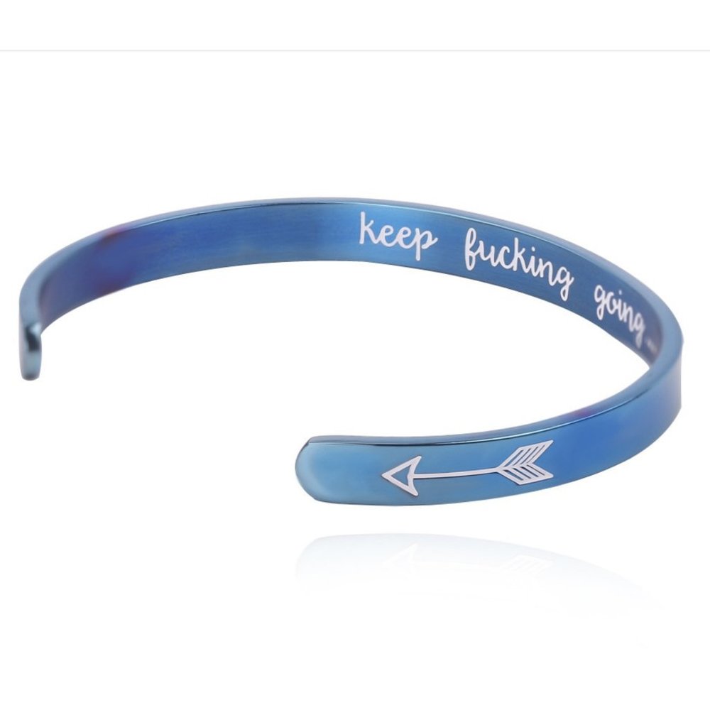 Blue "Keep F*cking Going" Bangle